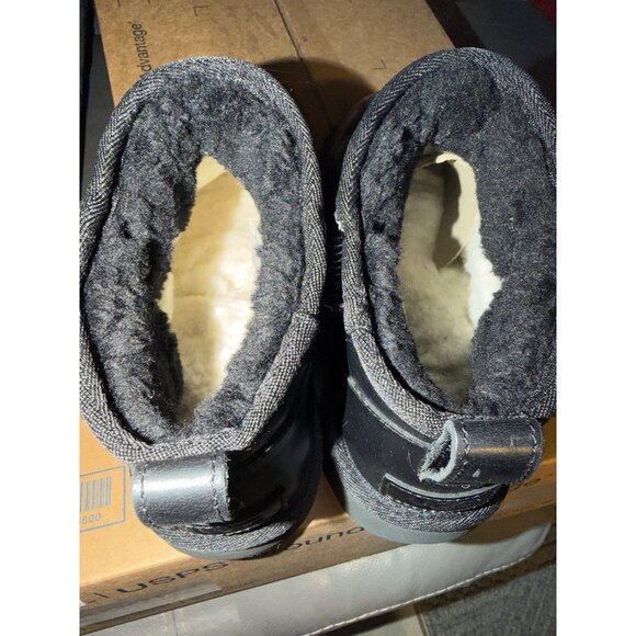 UGG Black Classic Ultra Mini Boots Regen Leather Winter Boots Men Size 8 - Picture 8 of 10